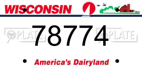 78774 Wisconsin License Plate