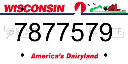 7877579 Wisconsin License Plate