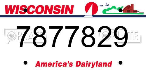 7877829 Wisconsin License Plate