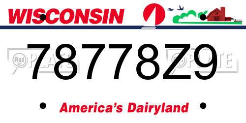 78778Z9 Wisconsin License Plate