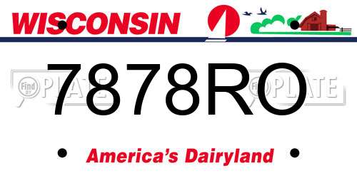 7878RO Wisconsin License Plate