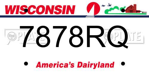 7878RQ Wisconsin License Plate