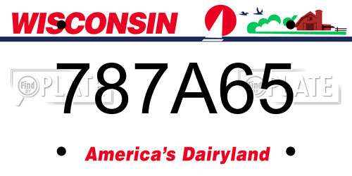 787A65 Wisconsin License Plate