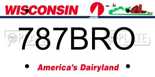 787BRO Wisconsin License Plate