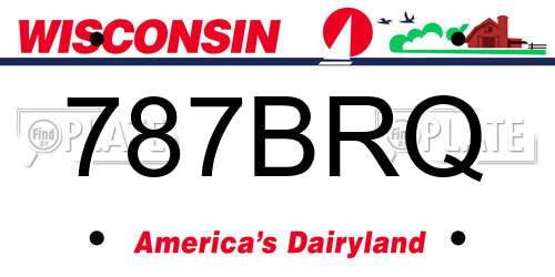 787BRQ Wisconsin License Plate