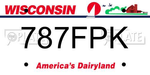 787FPK Wisconsin License Plate