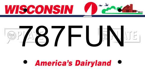787FUN Wisconsin License Plate