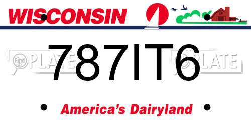 787IT6 Wisconsin License Plate