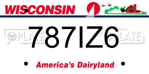 787IZ6 Wisconsin License Plate