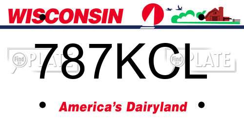 787KCL Wisconsin License Plate