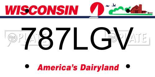 787LGV Wisconsin License Plate