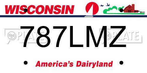 787LMZ Wisconsin License Plate