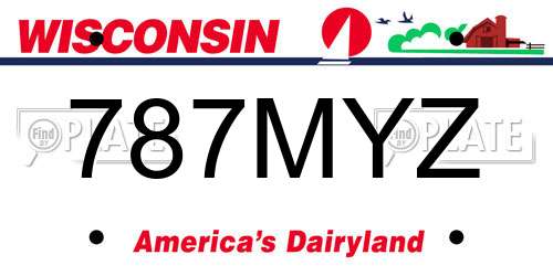 787MYZ Wisconsin License Plate