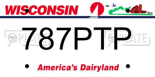 787PTP Wisconsin License Plate