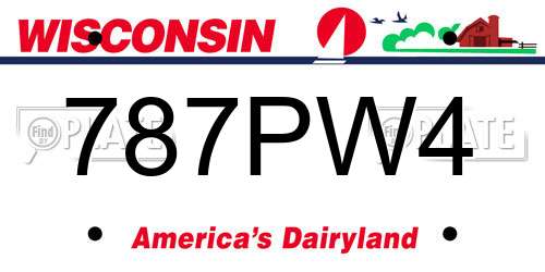 787PW4 Wisconsin License Plate