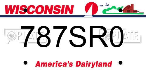 787SR0 Wisconsin License Plate