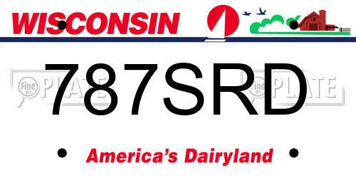 787SRD Wisconsin License Plate