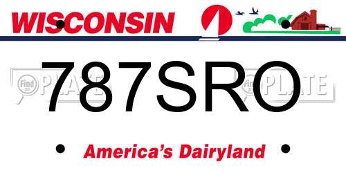 787SRO Wisconsin License Plate