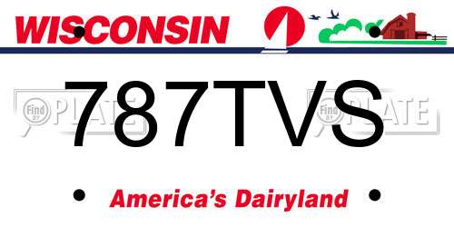 787TVS Wisconsin License Plate