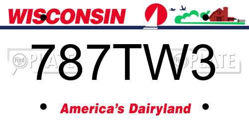 787TW3 Wisconsin License Plate