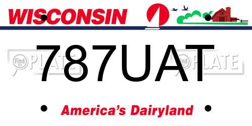 787UAT Wisconsin License Plate
