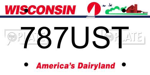 787UST Wisconsin License Plate