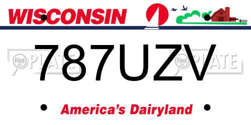 787UZV Wisconsin License Plate