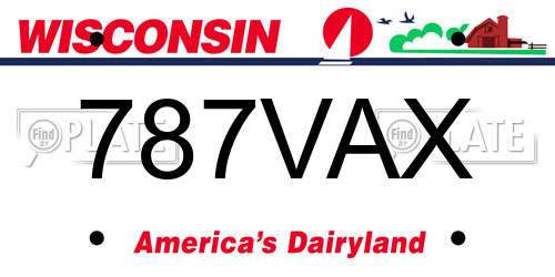 787VAX Wisconsin License Plate
