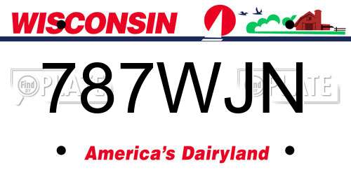 787WJN Wisconsin License Plate