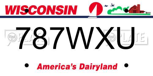 787WXU Wisconsin License Plate