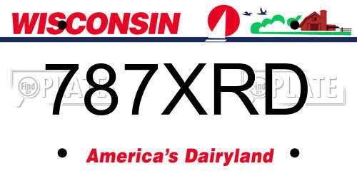 787XRD Wisconsin License Plate