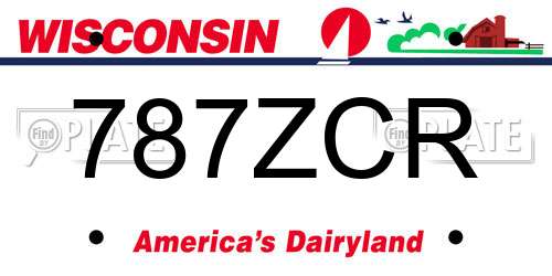 787ZCR Wisconsin License Plate