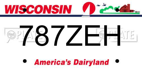 787ZEH Wisconsin License Plate