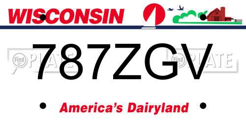 787ZGV Wisconsin License Plate