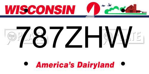 787ZHW Wisconsin License Plate