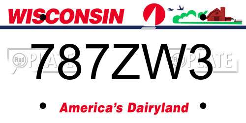 787ZW3 Wisconsin License Plate