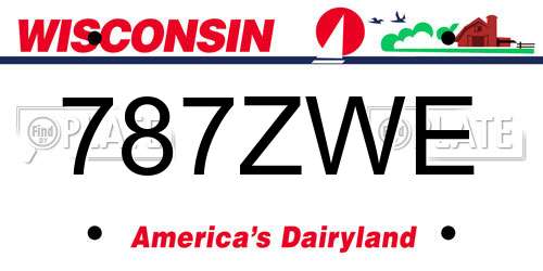 787ZWE Wisconsin License Plate