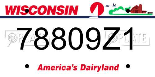 78809Z1 Wisconsin License Plate