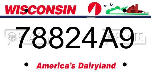 78824A9 Wisconsin License Plate