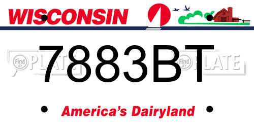 7883BT Wisconsin License Plate