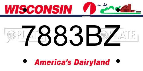 7883BZ Wisconsin License Plate
