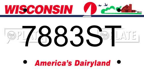7883ST Wisconsin License Plate