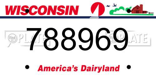 788969 Wisconsin License Plate
