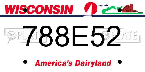 788E52 Wisconsin License Plate