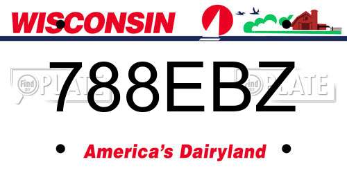 788EBZ Wisconsin License Plate