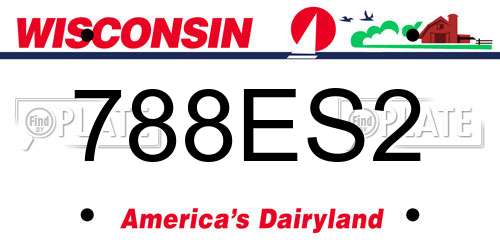 788ES2 Wisconsin License Plate