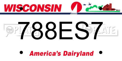 788ES7 Wisconsin License Plate