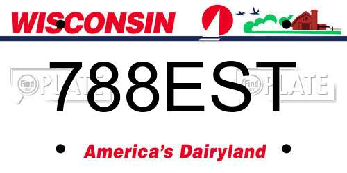 788EST Wisconsin License Plate
