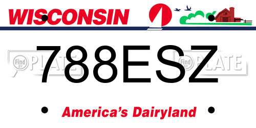 788ESZ Wisconsin License Plate