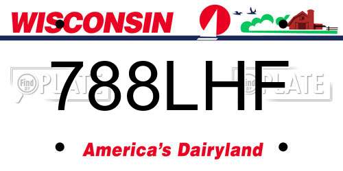 788LHF Wisconsin License Plate